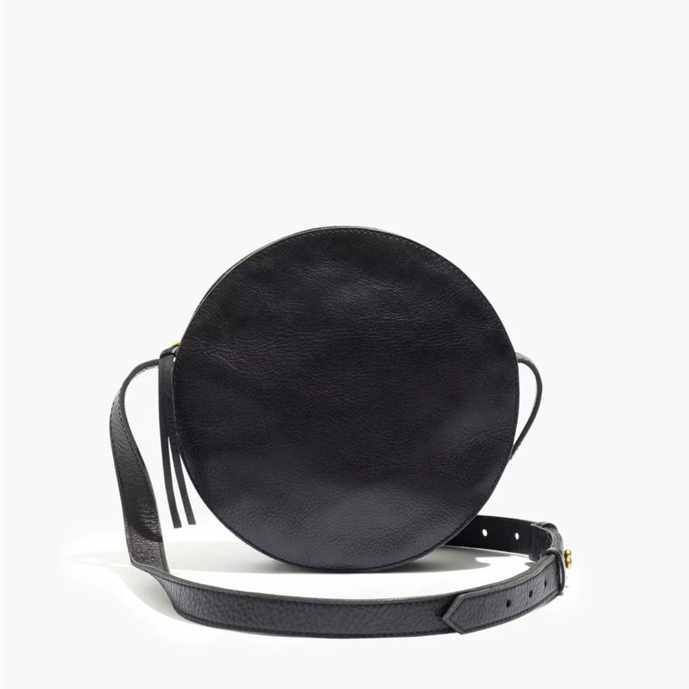Madewell The Simple Circle Crossbody Bag - Black Leather Minimalist Purse